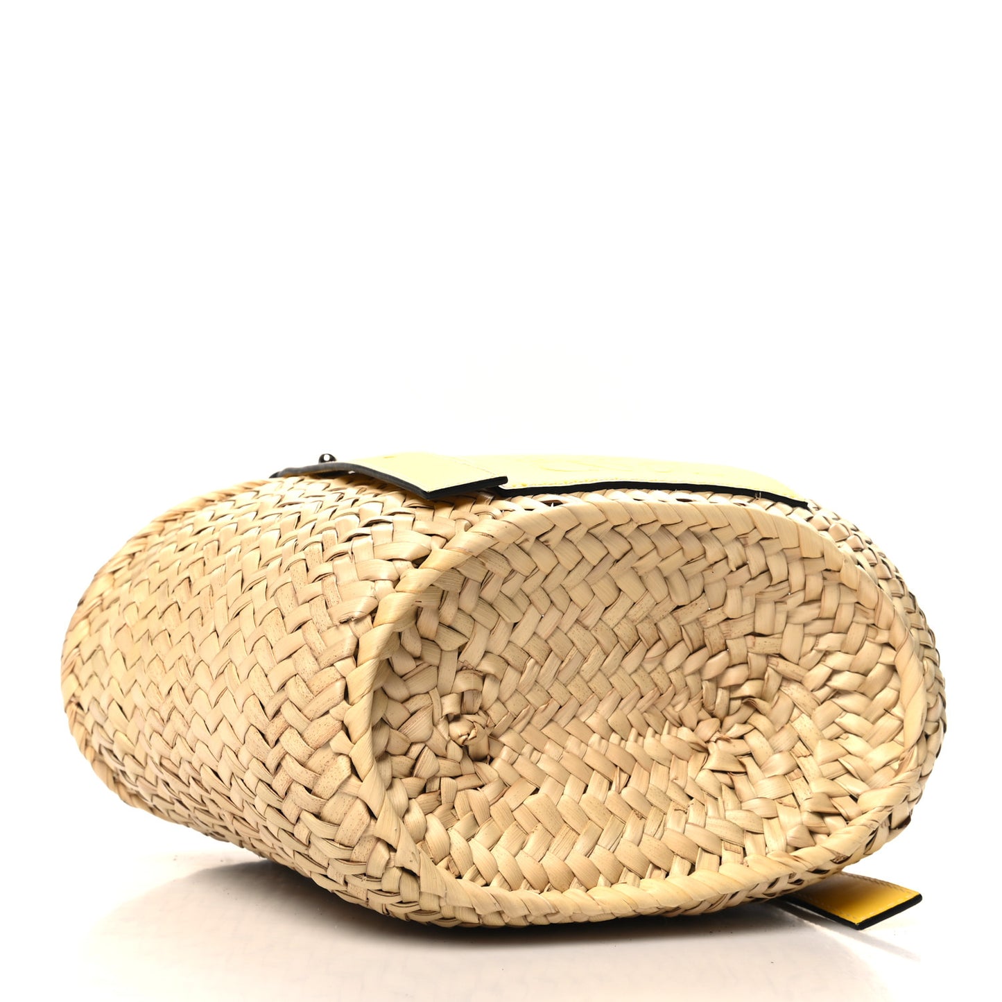 Raffia Small Basket Tote Bag Natural Yellow