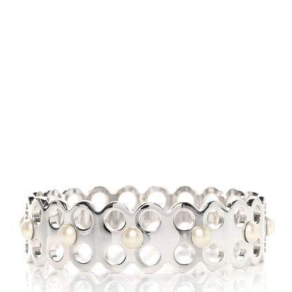 Louis Vuitton Metal Pearl Narrow Hide and Seek Bracelet S Silver 3 of 4