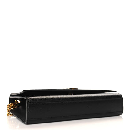 Saint Laurent Grain De Poudre Medium Classic Monogram Kate Satchel Black 4 of 9