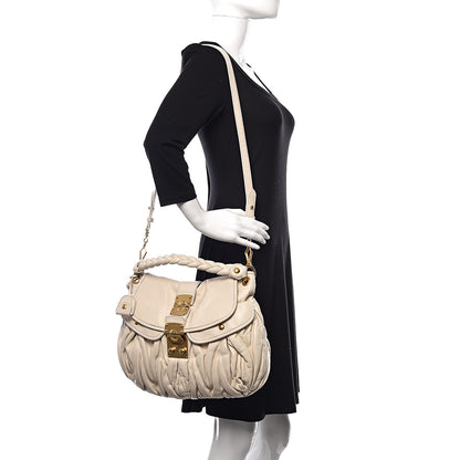 Miu Miu Nappa Matelasse Coffer Hobo Bianco 2 of 23