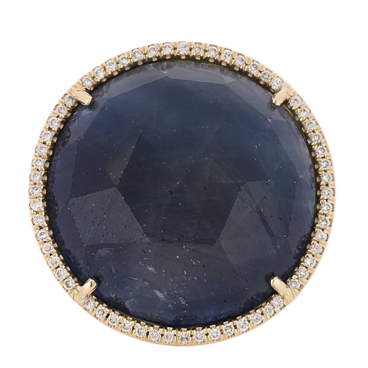 Irene Neuwirth 18K Yellow Gold Diamond Sapphire Ring 53 6.25 1 of 5