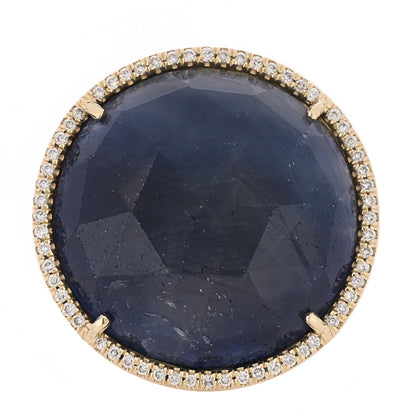 Irene Neuwirth 18K Yellow Gold Diamond Sapphire Ring 53 6.25 1 of 5