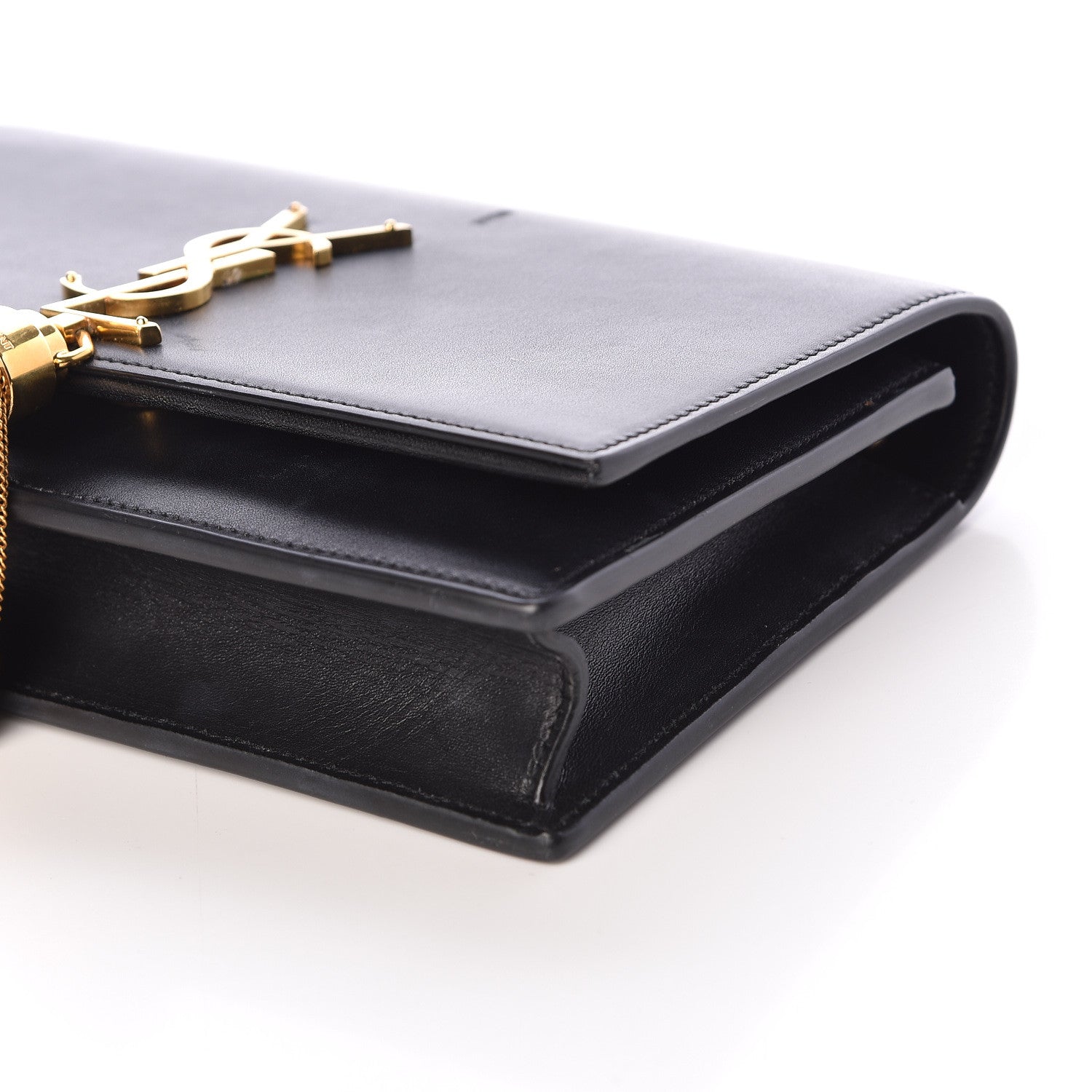 Saint Laurent Smooth Calfskin Classic Monogram Kate Tassel Chain Wallet Black 8 of 16
