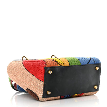 Christian Dior Silk Calfskin Beaded Tarot Judgement Medium Lady Dior Multicolor 4 of 24