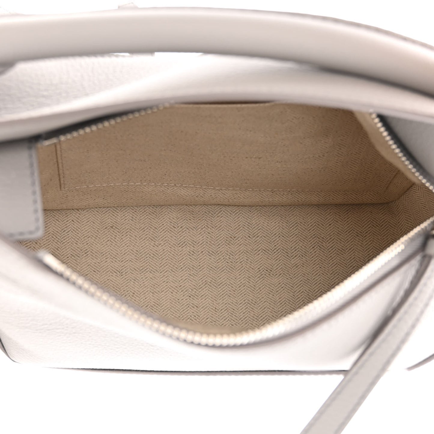 Calfskin Small Puzzle Edge Bag Pearl Grey