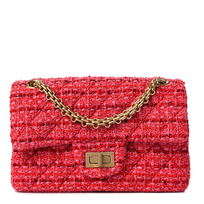 Chanel Tweed Quilted Mini 2.55 Reissue Flap Red Ecru Black 1 of 8