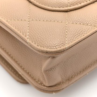 Chanel Caviar Quilted Wallet On Chain WOC Beige 14 of 19
