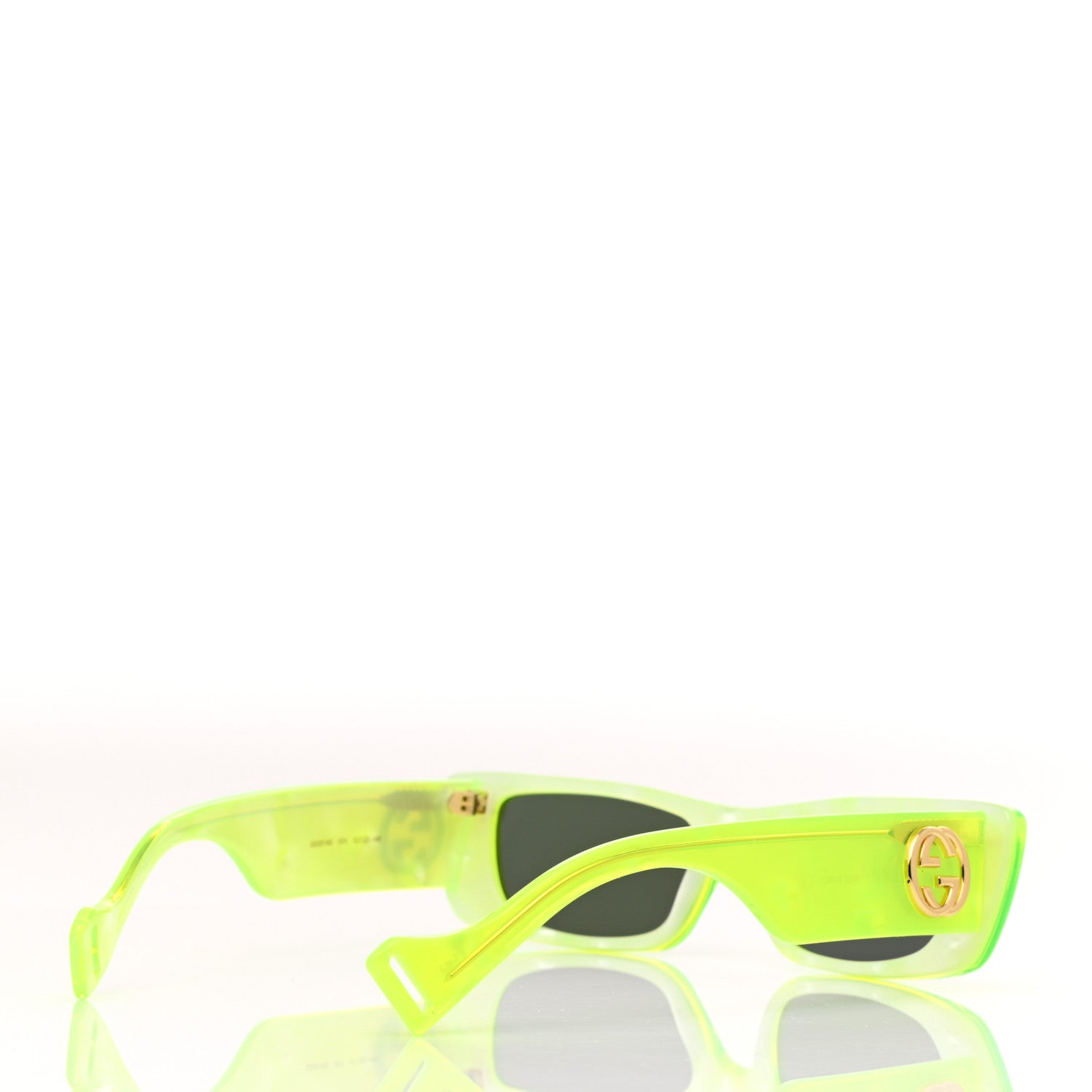 Gucci Acetate Rectangular Sunglasses GG0516S Fluorescent Yellow 4 of 7