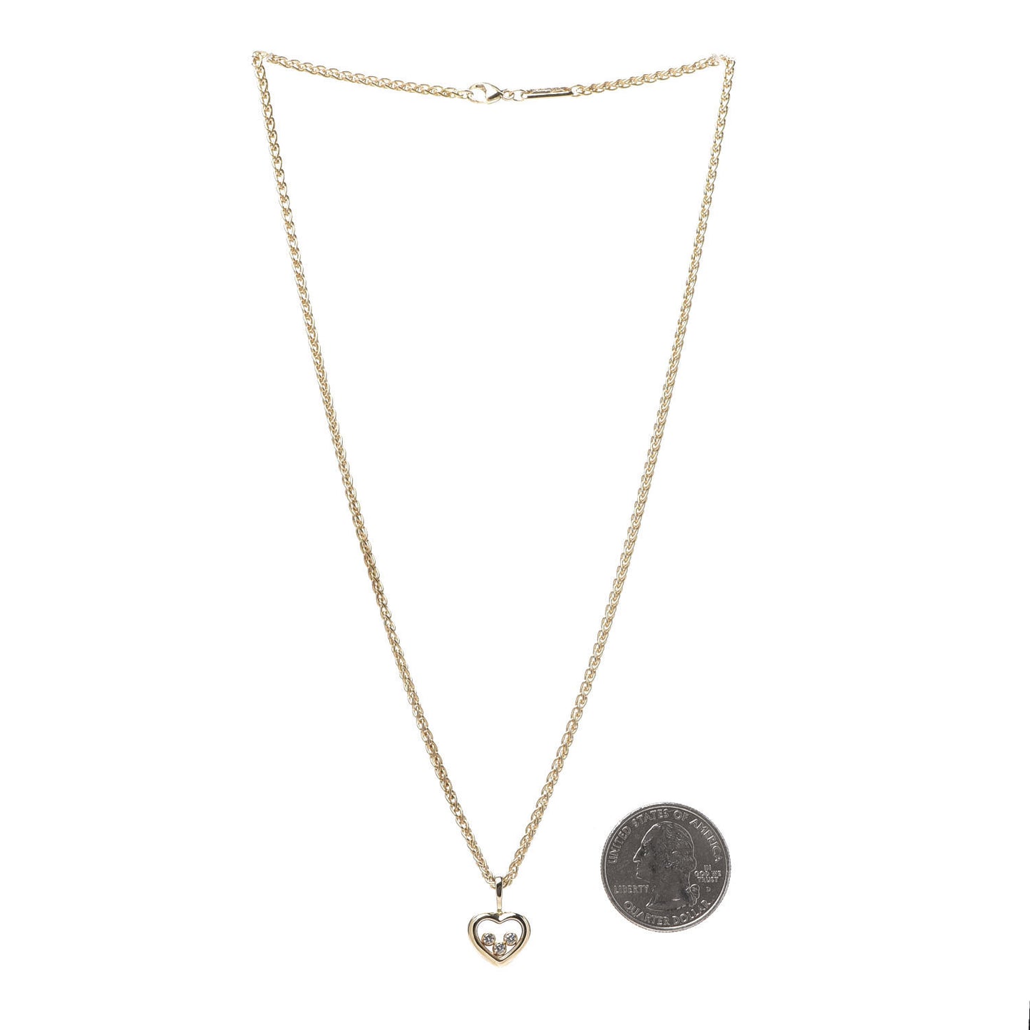 18K Yellow Gold Diamond Happy Diamonds Icons Heart Pendant Necklace
