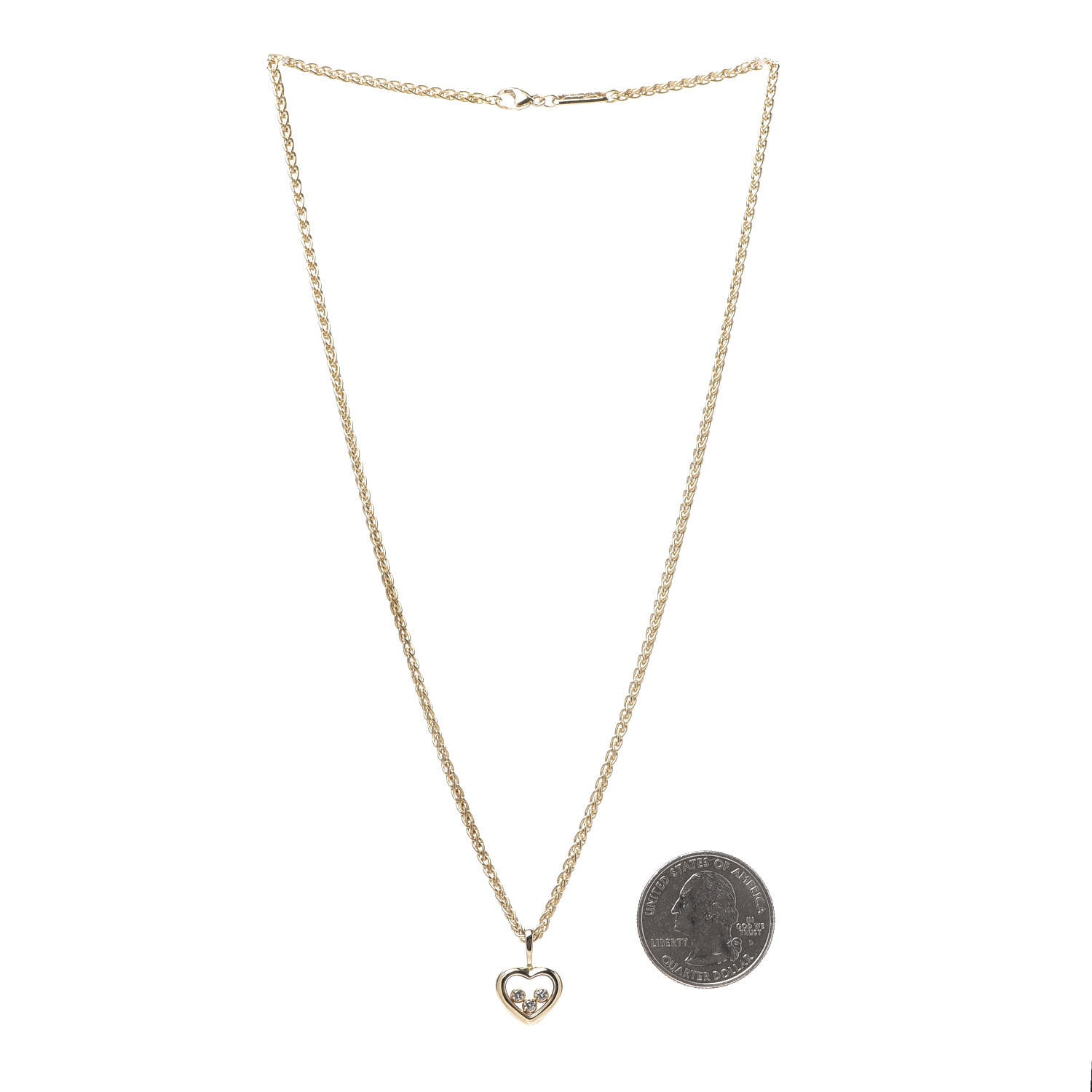 Chopard 18K Yellow Gold Diamond Happy Diamonds Icons Heart Pendant Necklace 3 of 7