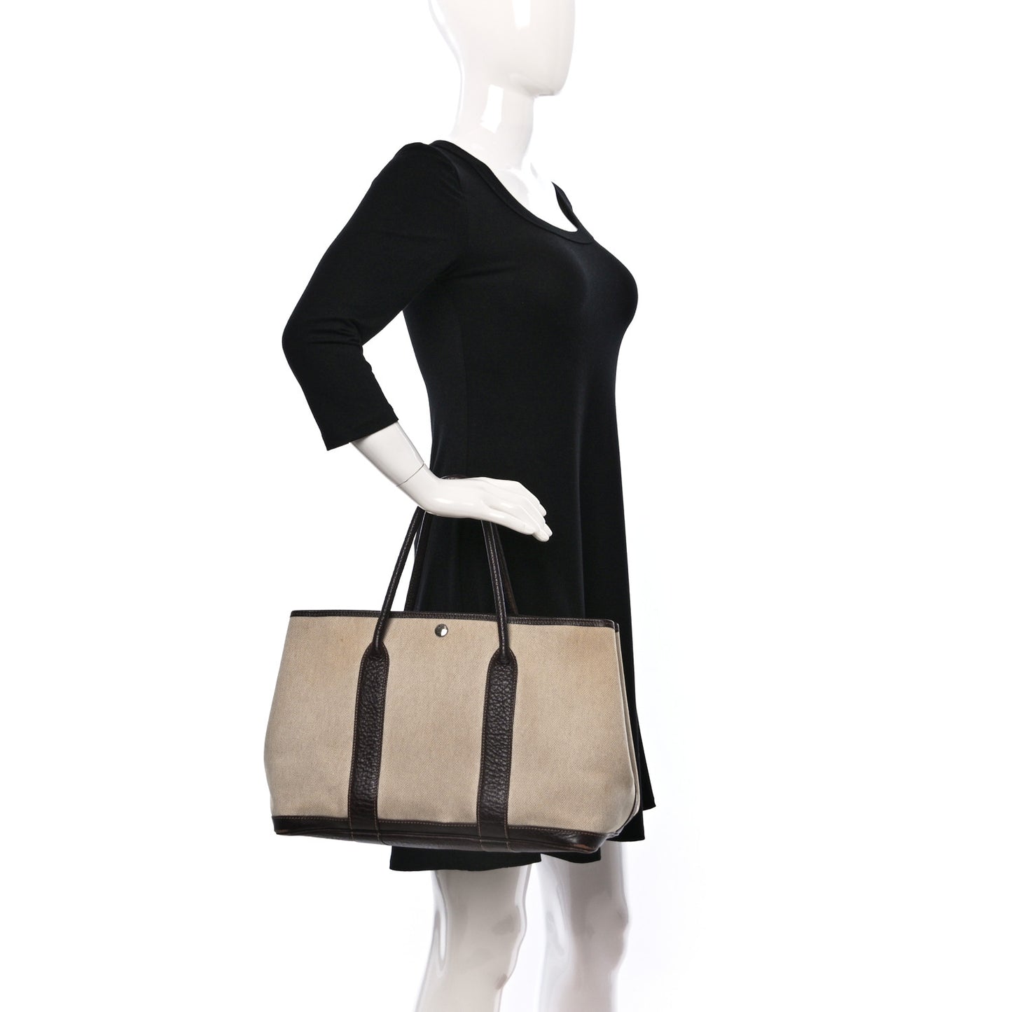 Buffle Skipper Toile Garden Party 36 MM Tote Marron Fonce
