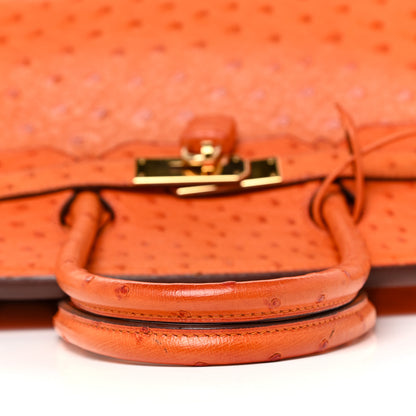 Hermes Ostrich Birkin 35 Orange 27 of 35
