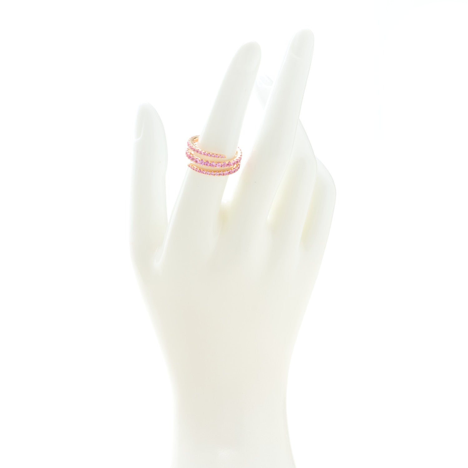 Anita Ko 18K Rose Gold Pink Sapphire Coil Ring 54 6.75 2 of 4