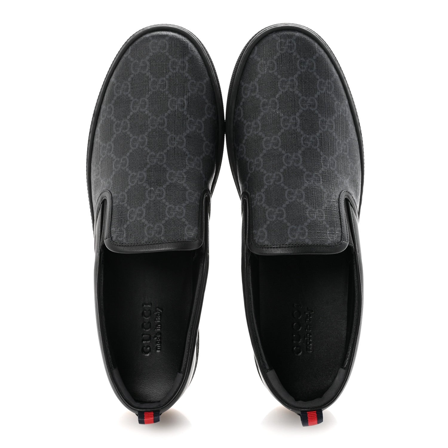 Gucci GG Supreme Monogram Mens Slip On Sneaker 12 Black 2 of 10