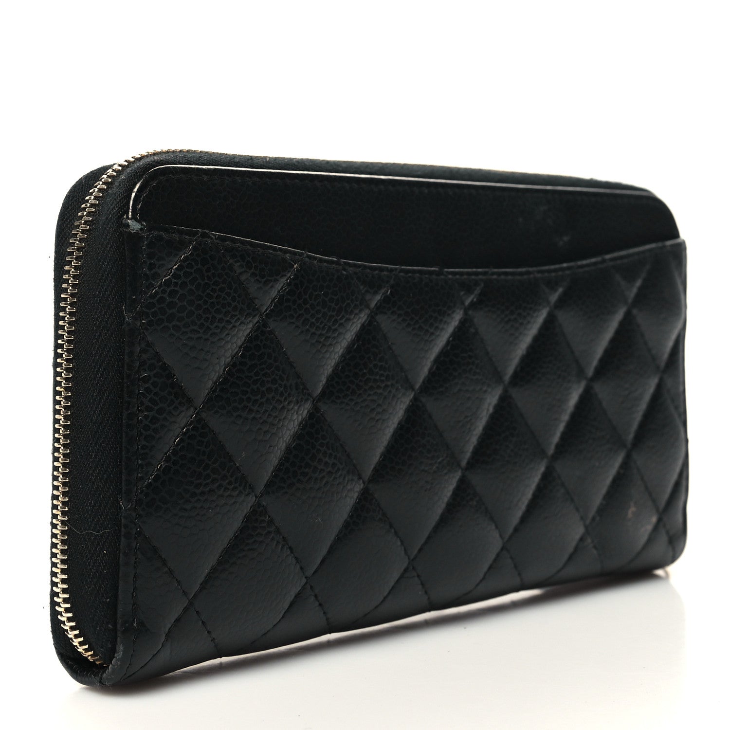 Chanel Caviar Quilted Large Gusset Zip Around Wallet Black 3 of 13