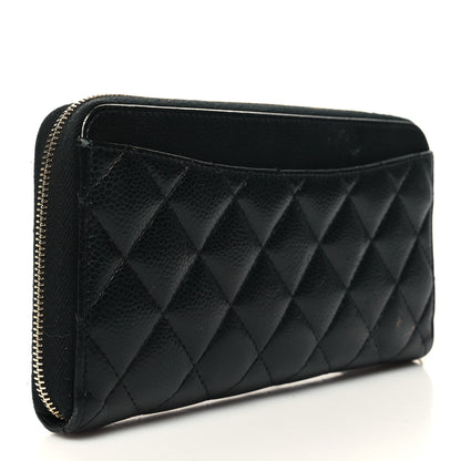 Chanel Caviar Quilted Large Gusset Zip Around Wallet Black 3 of 13