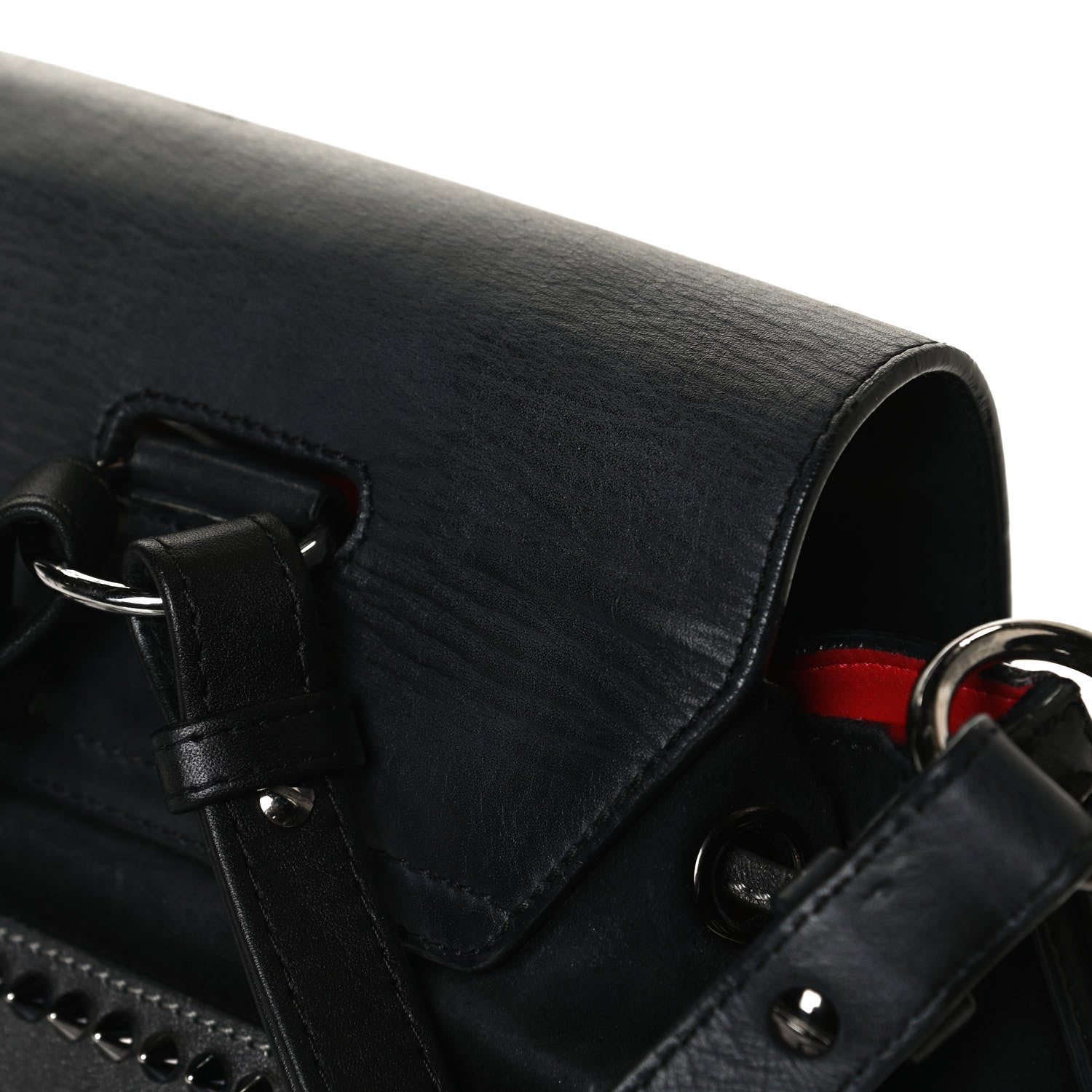Christian Louboutin Metallic Sheepskin Spikes Lucky L Convertible Backpack Black 13 of 18