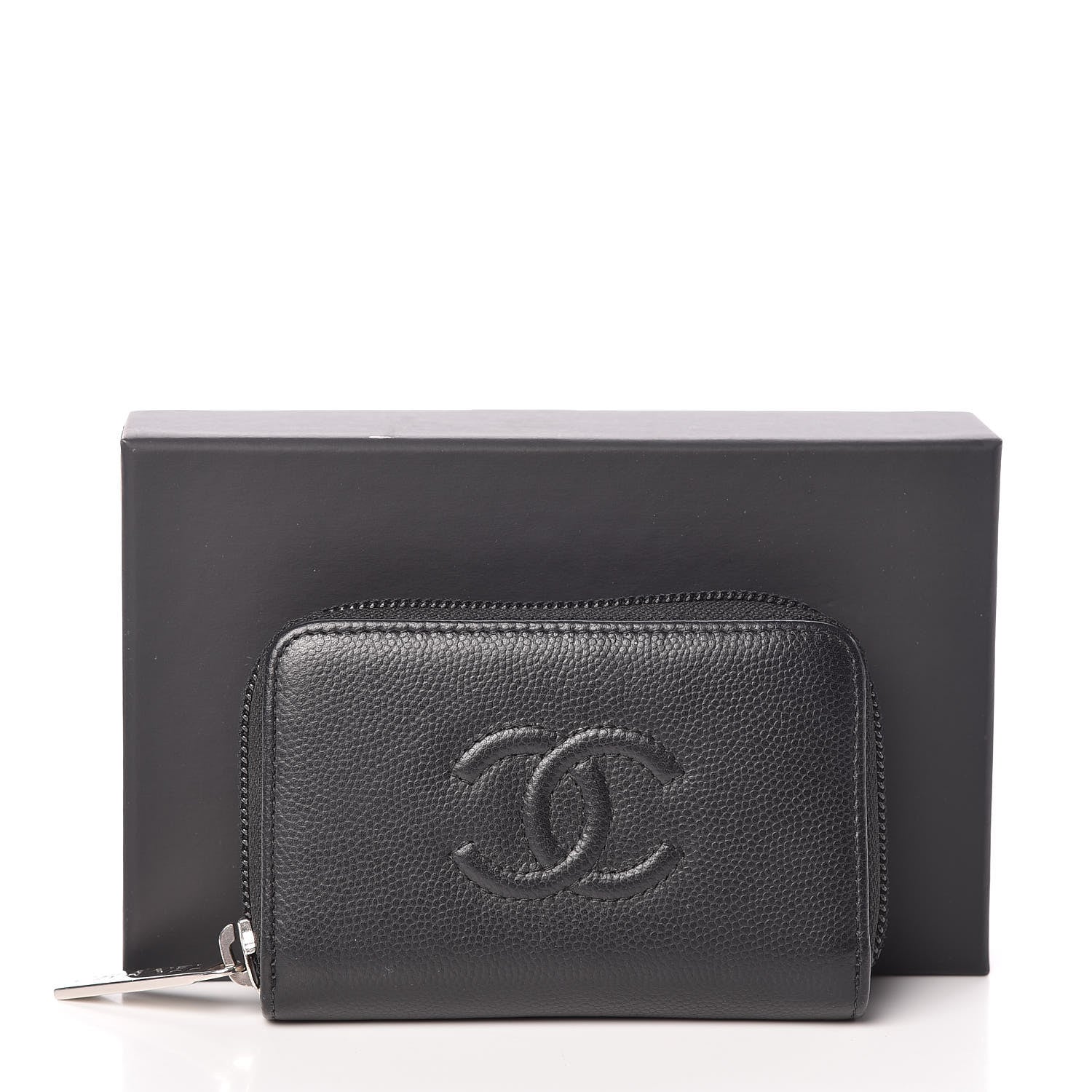 Chanel Caviar Timeless CC Zip Around Coin Purse Black 8 of 8