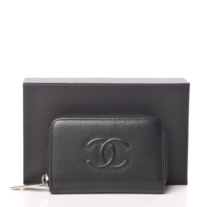 Chanel Caviar Timeless CC Zip Around Coin Purse Black 8 of 8