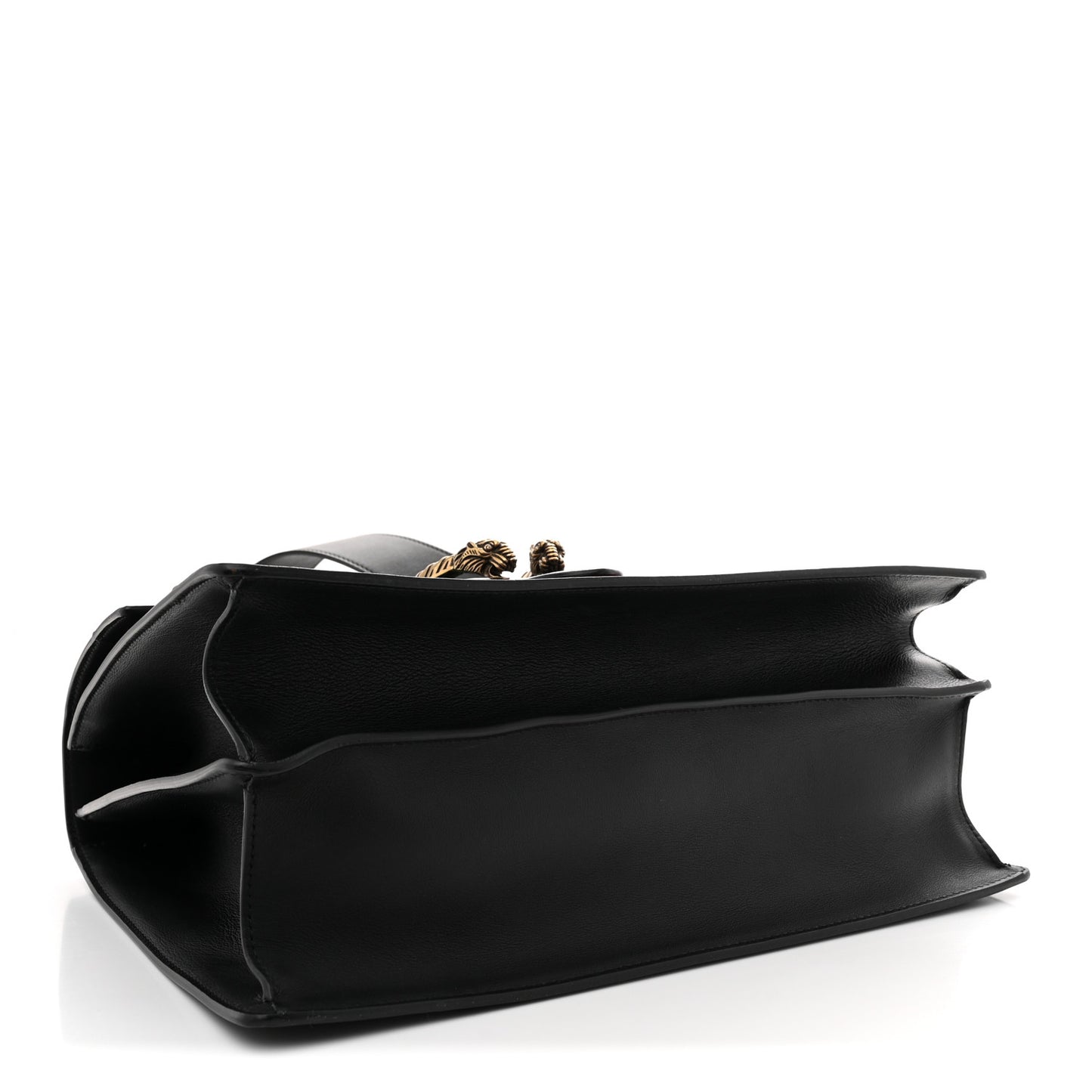 Calfskin Bamboo Web Large Dionysus Top Handle Bag Black Bright Evergreen Hibiscus Red