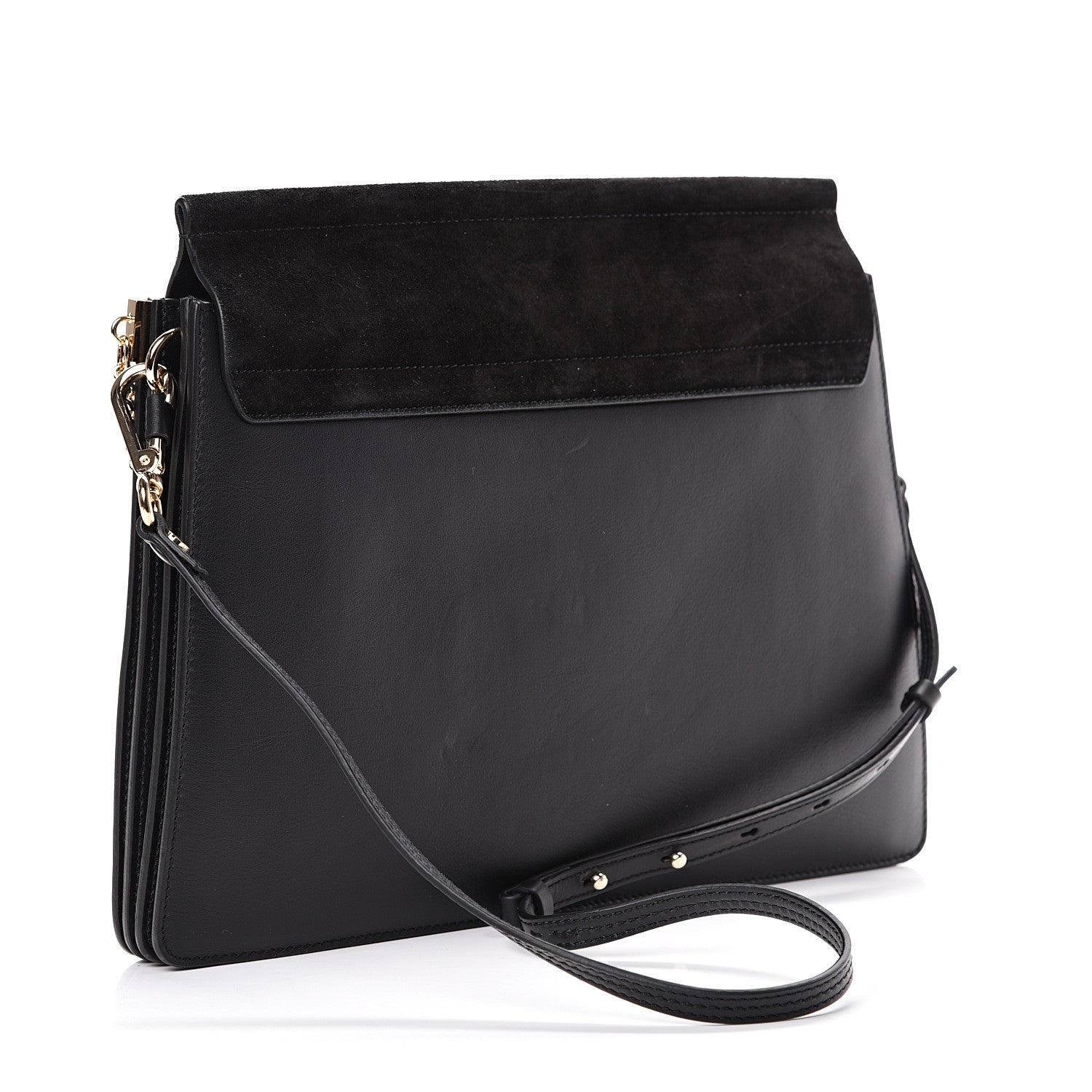 Chloe Suede Calfskin Medium Faye Shoulder Bag Black 2 of 14