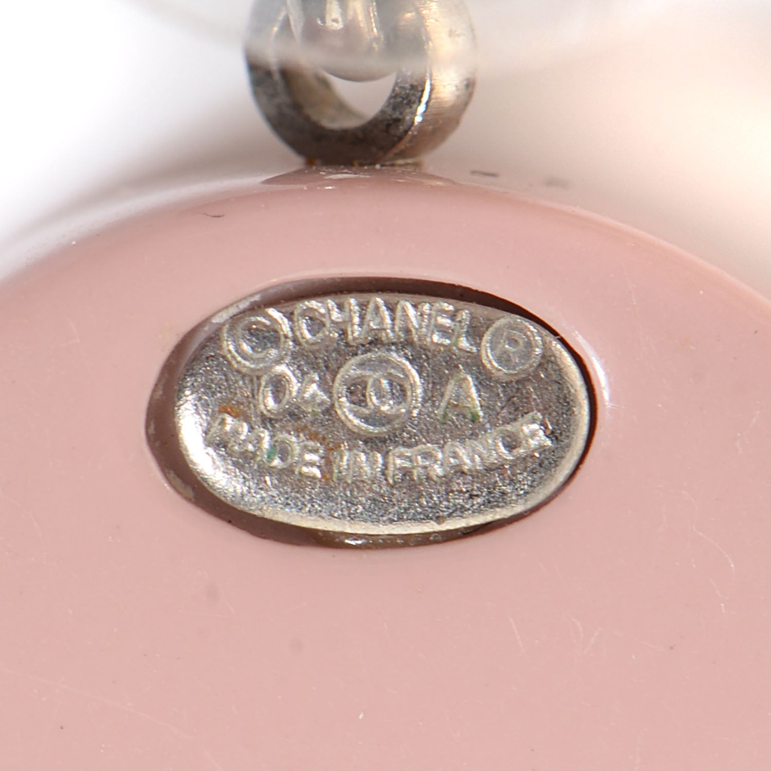 Chanel Resin Crystal CC Heart Earrings Pink 4 of 4