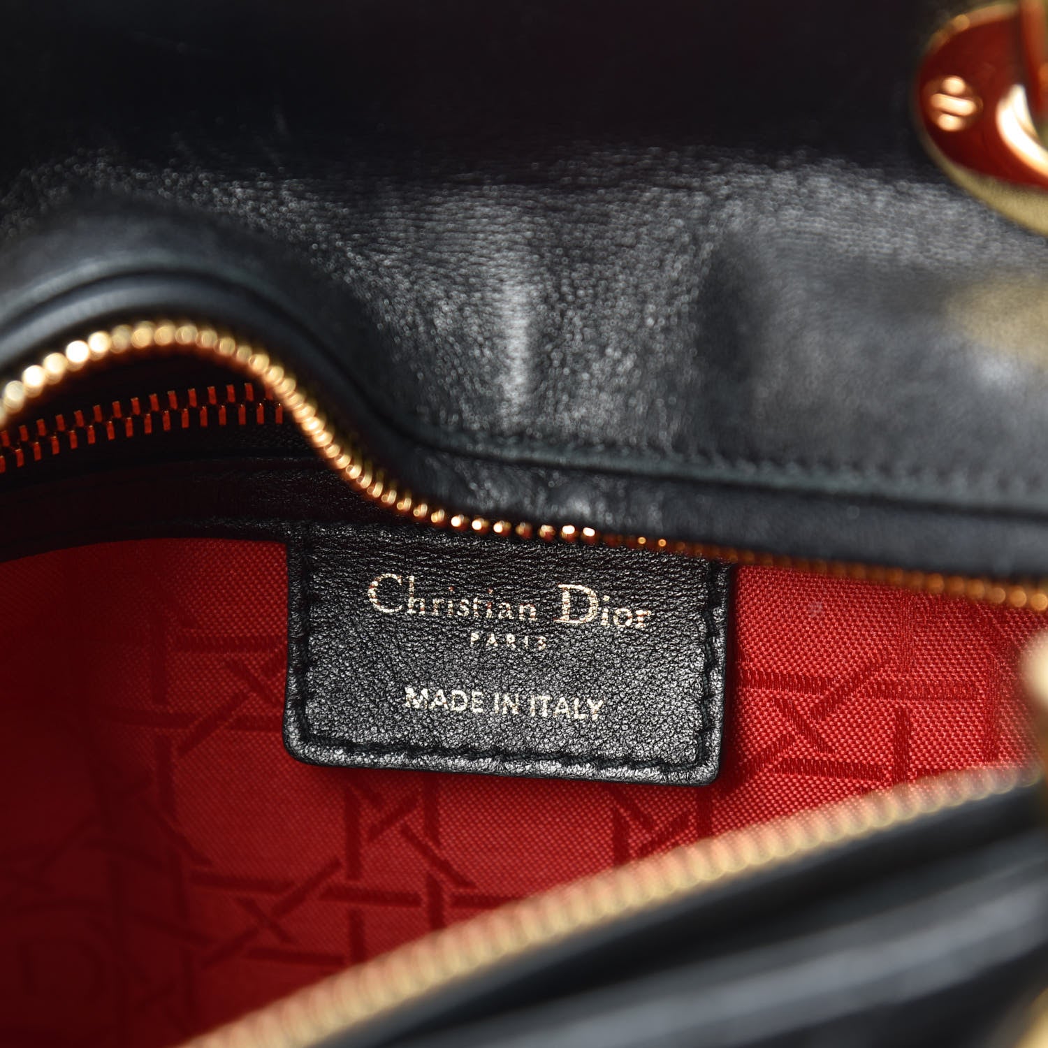 Christian Dior Lambskin Cannage Medium Lady Dior Black 6 of 9
