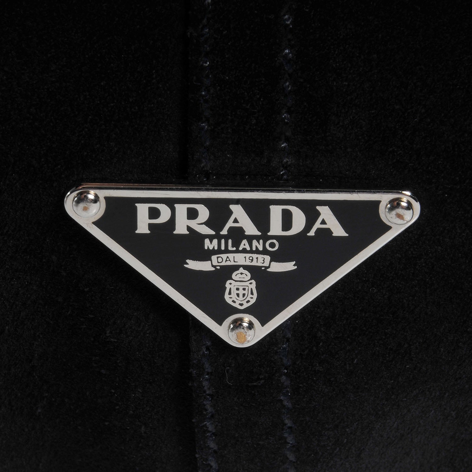 Prada Suede Shoulder Bag Nero Black 6 of 12