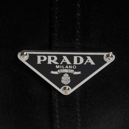 Prada Suede Shoulder Bag Nero Black 6 of 12