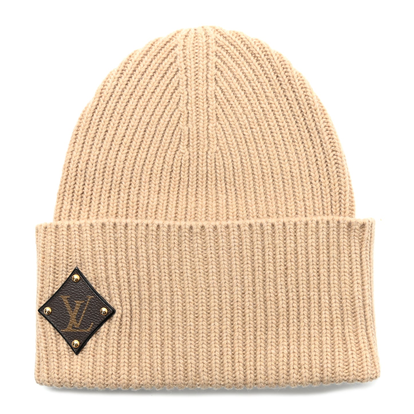 Wool LV initials Monogram Beanie Hat Beige
