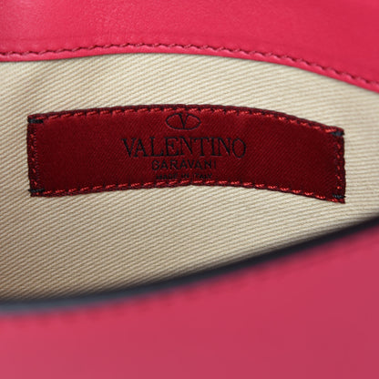 Valentino Garavani Vitello Rockstud Flip Lock Wristlet Clutch Deep Fuxia 8 of 9