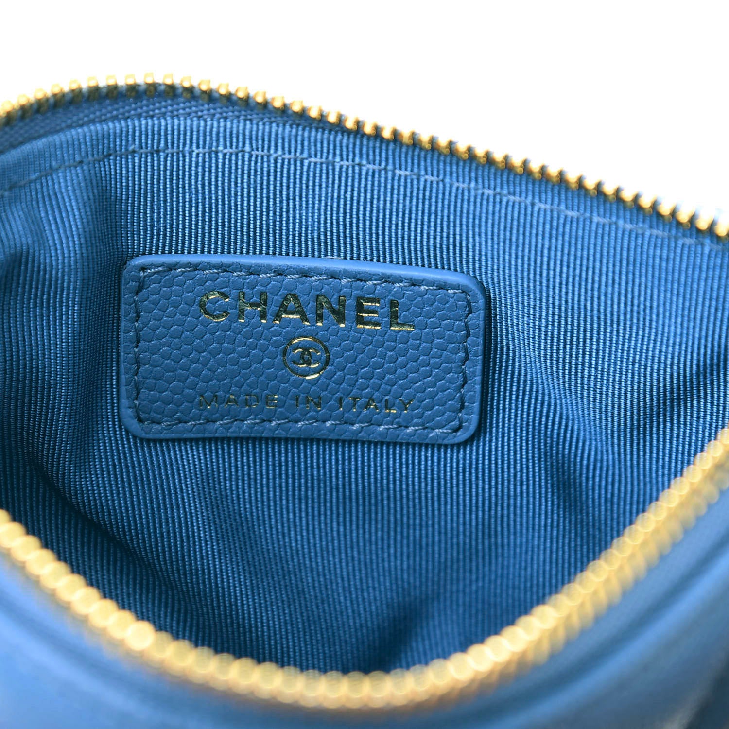 Chanel Caviar Quilted Small Cosmetic Case Blue 6 of 8