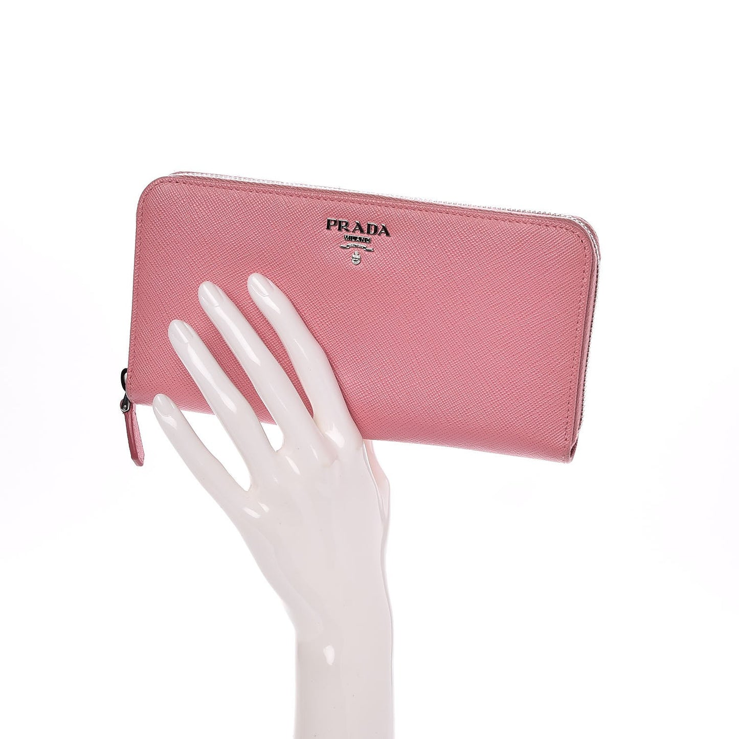 Saffiano Metal Zip Around Wallet Petalo