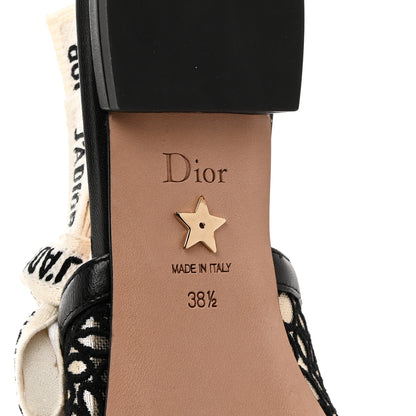 Christian Dior Fabric Ribbon Lace Embroidered J'Adior Slingback Flats 38.5 Black 8 of 8