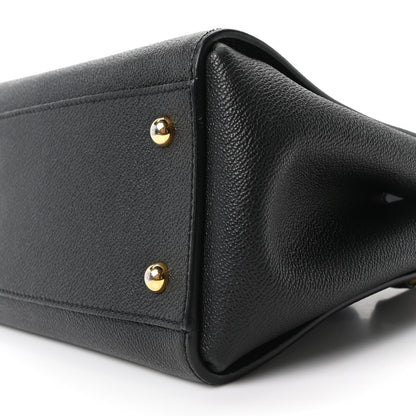 Burberry Soft Grain Calfskin Small Buckle Tote Black 10 of 10