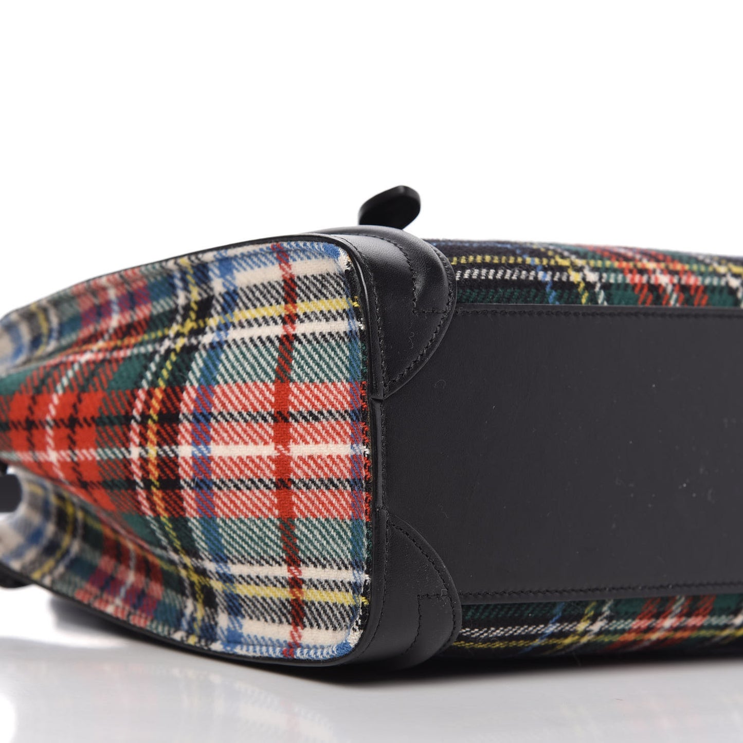 Tartan Calfskin Nano Luggage Red Black