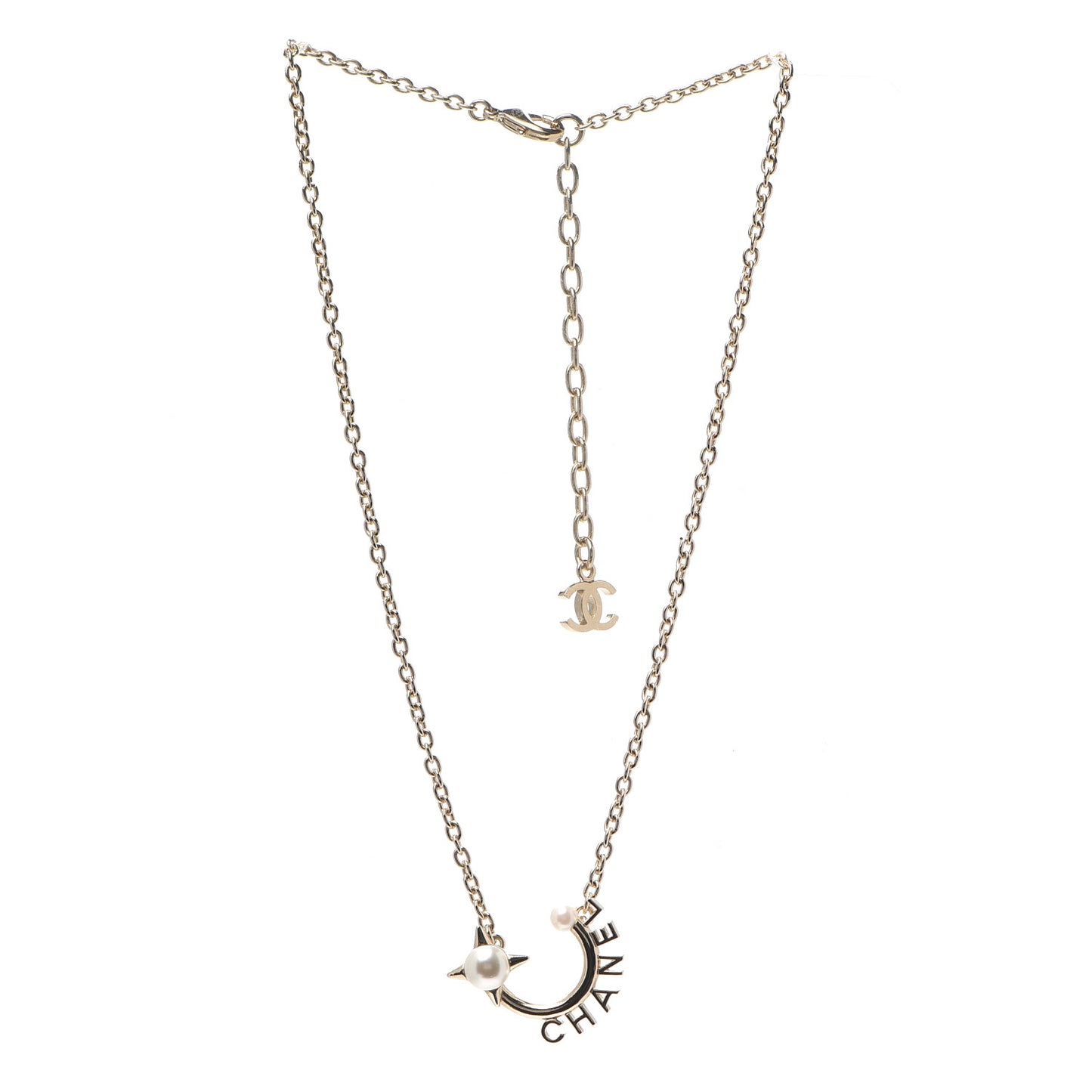 Pearl Logo Necklace Gold