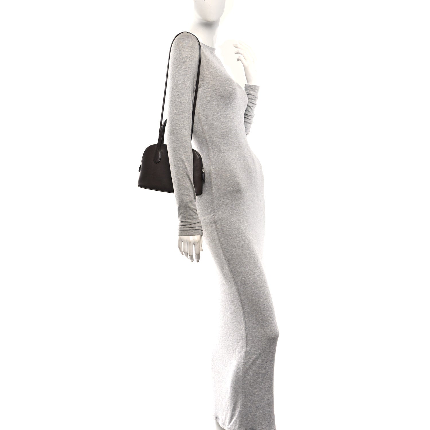 The Row Polished Saddle Calfskin Ingrid Shoulder Bag Hippo Grey 2 of 9