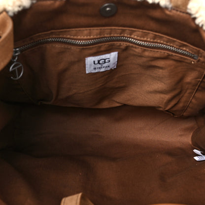 Telfar X UGG Suede Shearling Medium Shopping Bag Chestnut 5 of 8