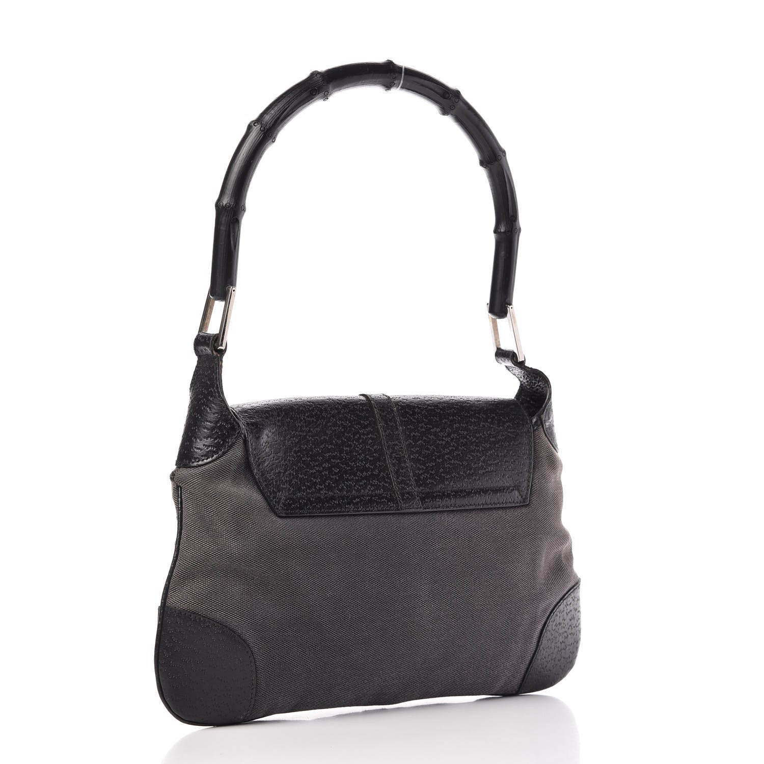 Gucci Calfskin Bamboo Handle Jackie O Hobo Black 3 of 10