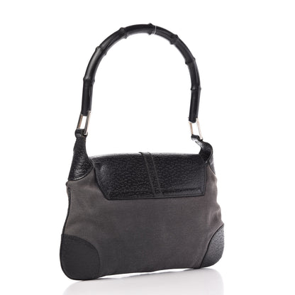 Gucci Calfskin Bamboo Handle Jackie O Hobo Black 3 of 10