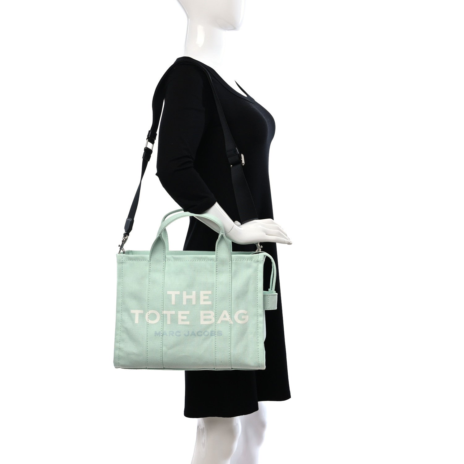 Marc Jacobs Cotton Canvas Small The Traveler Tote Bag Seafoam 2 of 8