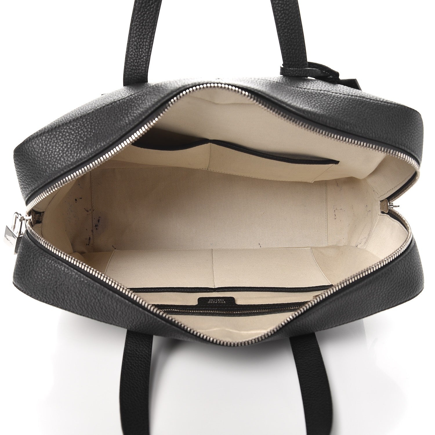 Tom Ford Grained Calfskin Medium T Line Briefcase Black 5 of 11