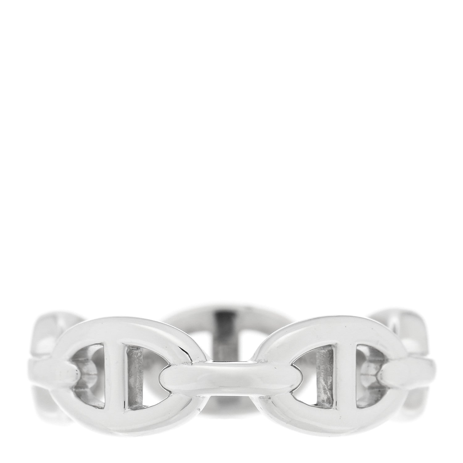 Hermes Sterling Silver PM Chaine d'Ancre Enchainee Band Ring 56 7.75 3 of 4