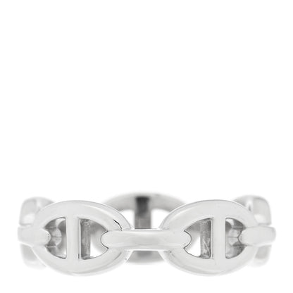 Hermes Sterling Silver PM Chaine d'Ancre Enchainee Band Ring 56 7.75 3 of 4