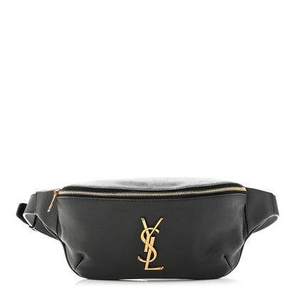 Saint Laurent Grain De Poudre Monogram Belt Bag Black 1 of 10