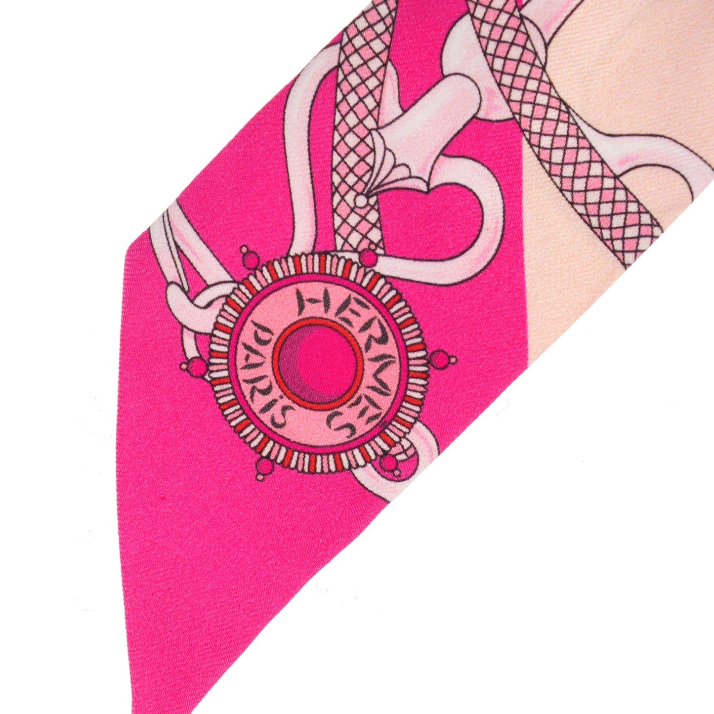 Silk Festival Des Amazones Twilly Fuchsia Nacre Rose