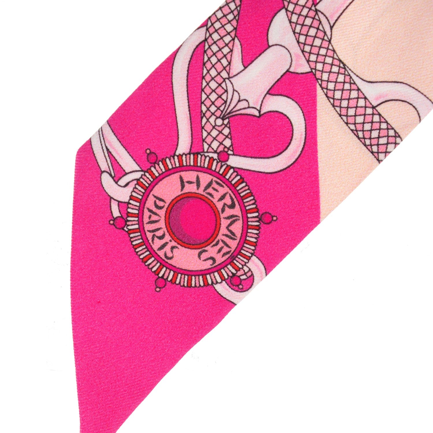 Hermes Silk Festival Des Amazones Twilly Fuchsia Nacre Rose 4 of 4