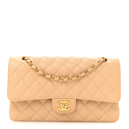 Chanel Caviar Quilted Medium Double Flap Beige 1 of 12