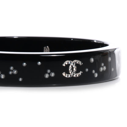 Chanel Resin Crystal CC Bangle Black 3 of 5